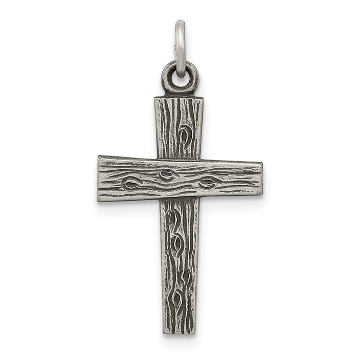 Million Charms 925 Sterling Silver Antiqued Relgious Cross Charm