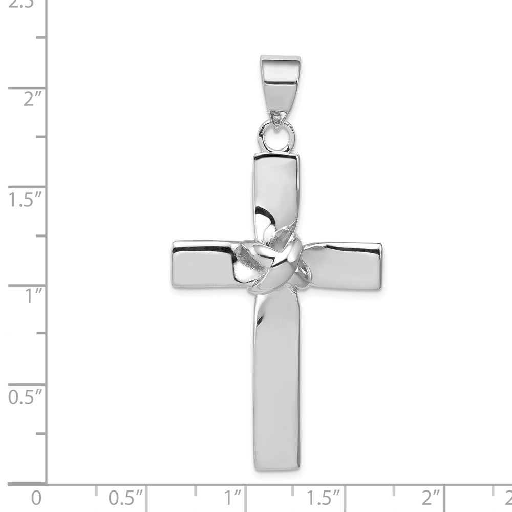 Million Charms 925 Sterling Silver Rhodium-Platedlatin Relgious Cross Pendant