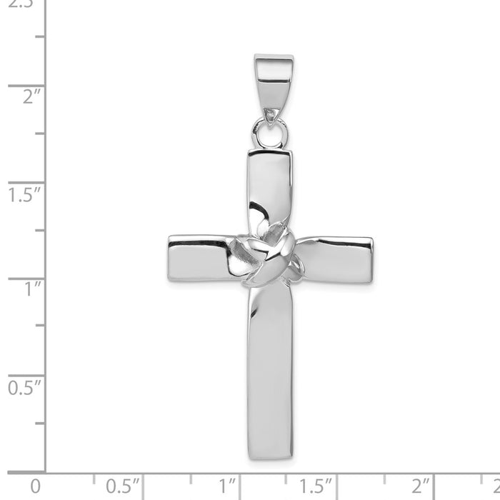 Million Charms 925 Sterling Silver Rhodium-Platedlatin Relgious Cross Pendant