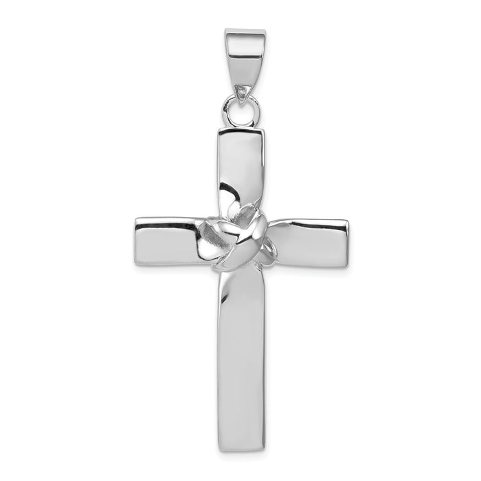 Million Charms 925 Sterling Silver Rhodium-Platedlatin Relgious Cross Pendant