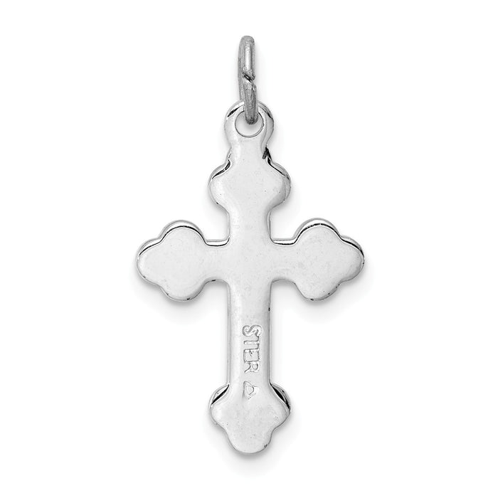 Million Charms 925 Sterling Silver Rhodium-Plated & 18K Gold-Plated Relgious Cross Charm