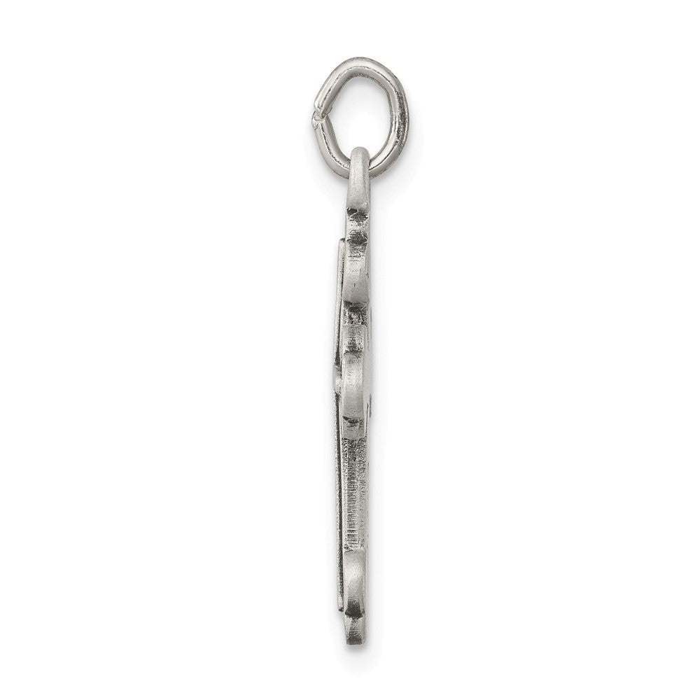 Million Charms 925 Sterling Silver Antiqued Budded Relgious Cross Charm