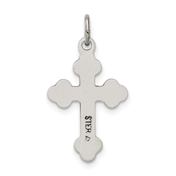 Million Charms 925 Sterling Silver Antiqued Budded Relgious Cross Charm