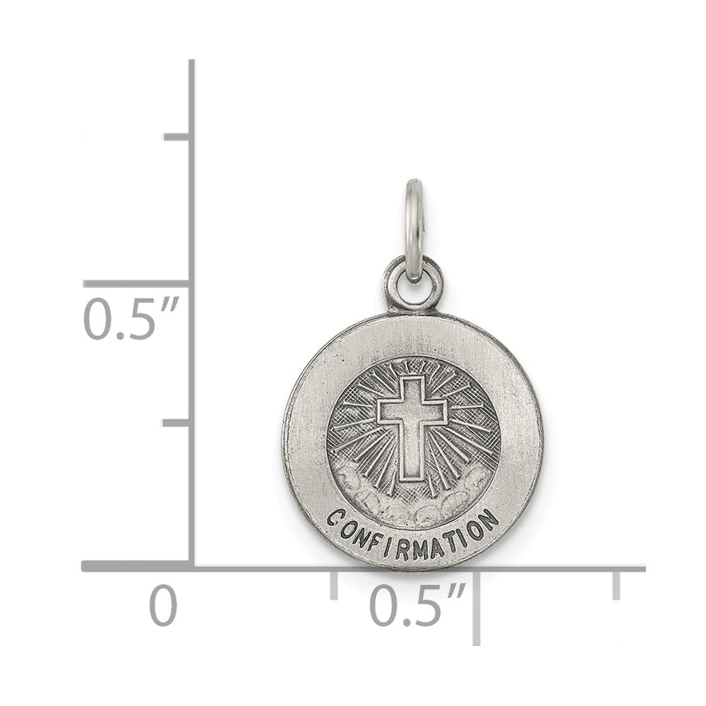Million Charms 925 Sterling Silver Antiqued Confirmation Medal