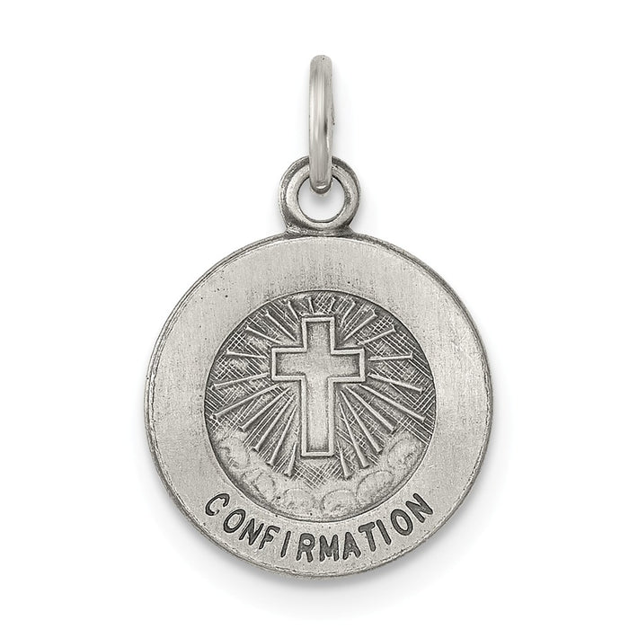 Million Charms 925 Sterling Silver Antiqued Confirmation Medal