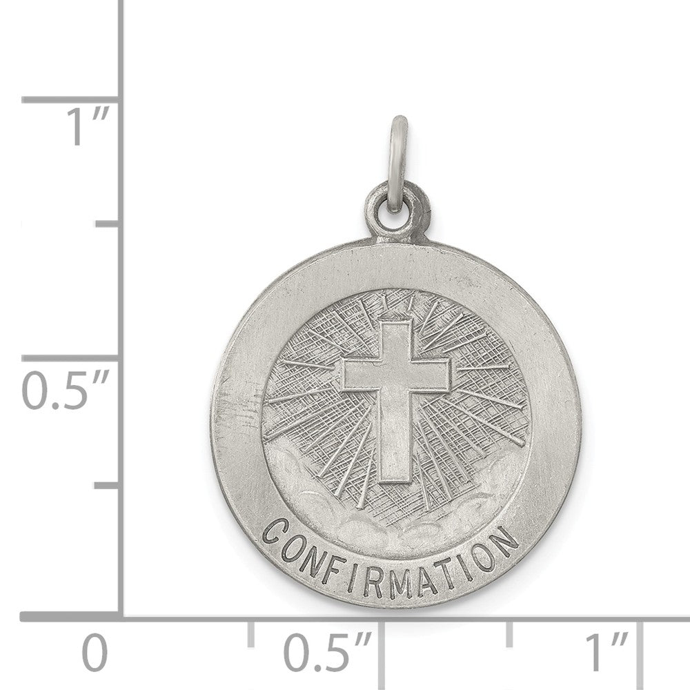 Million Charms 925 Sterling Silver Antiqued Confirmation Medal