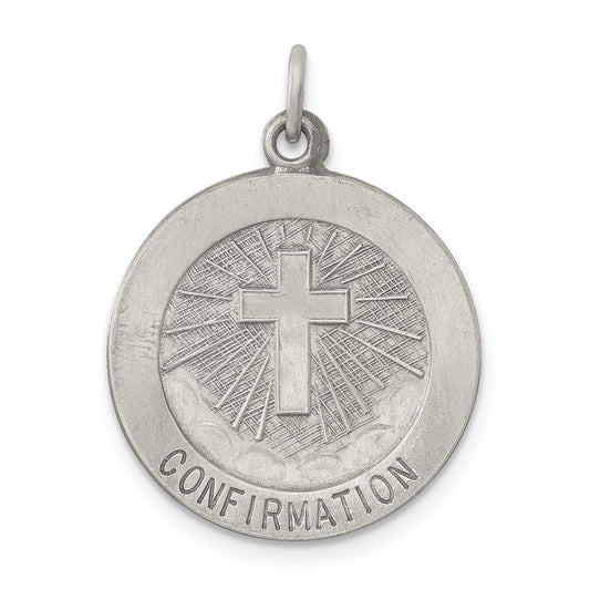 Million Charms 925 Sterling Silver Antiqued Confirmation Medal