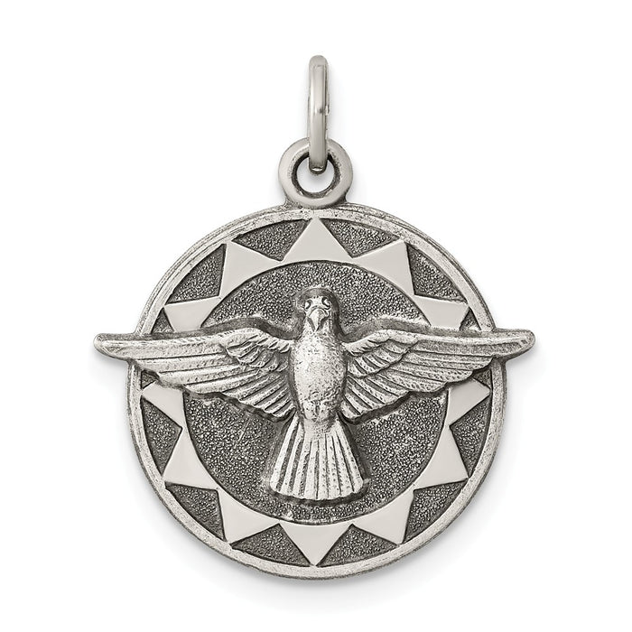 Million Charms 925 Sterling Silver Antiqued Holy Spirit Medal