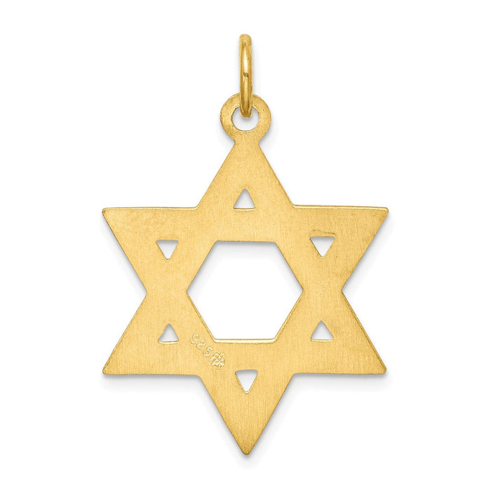 Million Charms 24K Gold-Plated 925 Sterling Silver Religious Jewish Star Of David Pendant