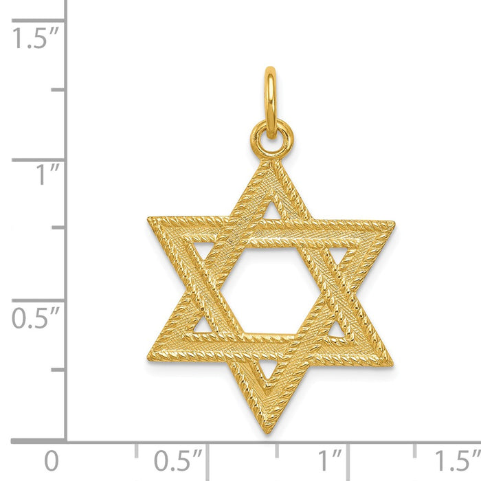 Million Charms 24K Gold-Plated 925 Sterling Silver Religious Jewish Star Of David Pendant