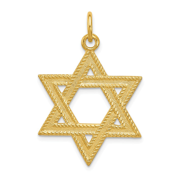Million Charms 24K Gold-Plated 925 Sterling Silver Religious Jewish Star Of David Pendant