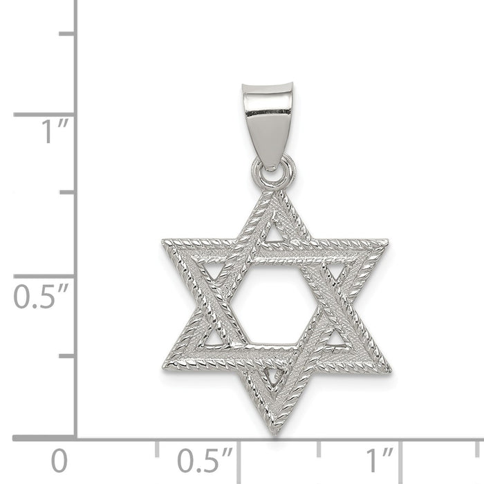 Million Charms 925 Sterling Silver Satin Religious Jewish Star Of David Charm