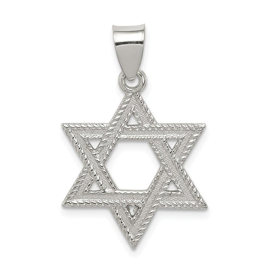 Million Charms 925 Sterling Silver Satin Religious Jewish Star Of David Charm