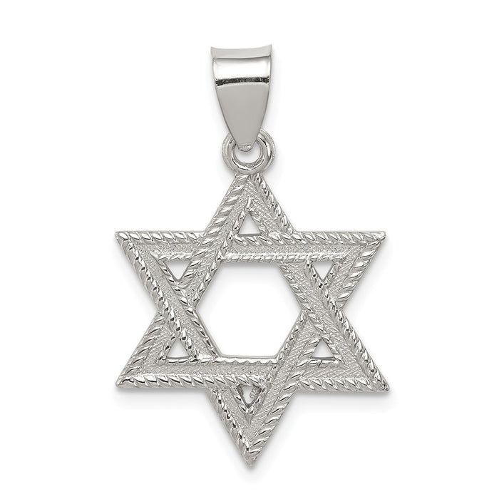 Million Charms 925 Sterling Silver Satin Religious Jewish Star Of David Charm