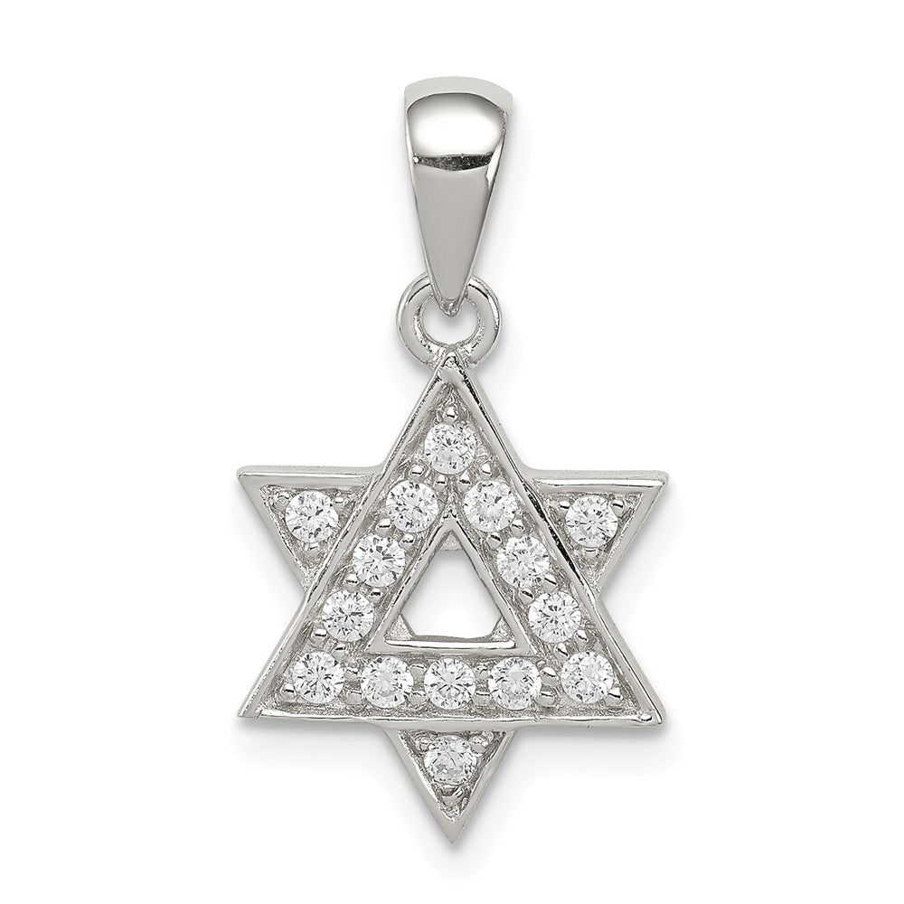 Million Charms 925 Sterling Silver (Cubic Zirconia) CZ Religious Jewish Star Of David Pendant