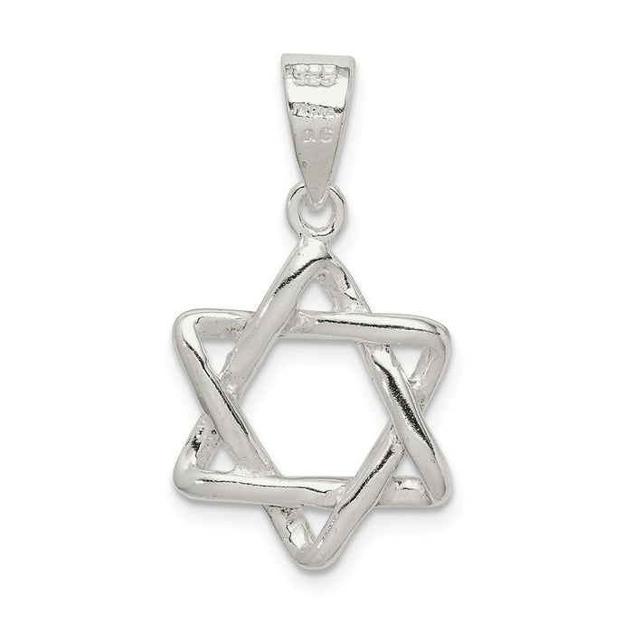 Million Charms 925 Sterling Silver 3-D Religious Jewish Star Of David Pendant