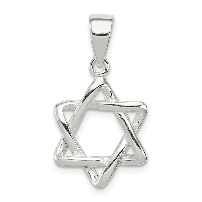 Million Charms 925 Sterling Silver 3-D Religious Jewish Star Of David Pendant