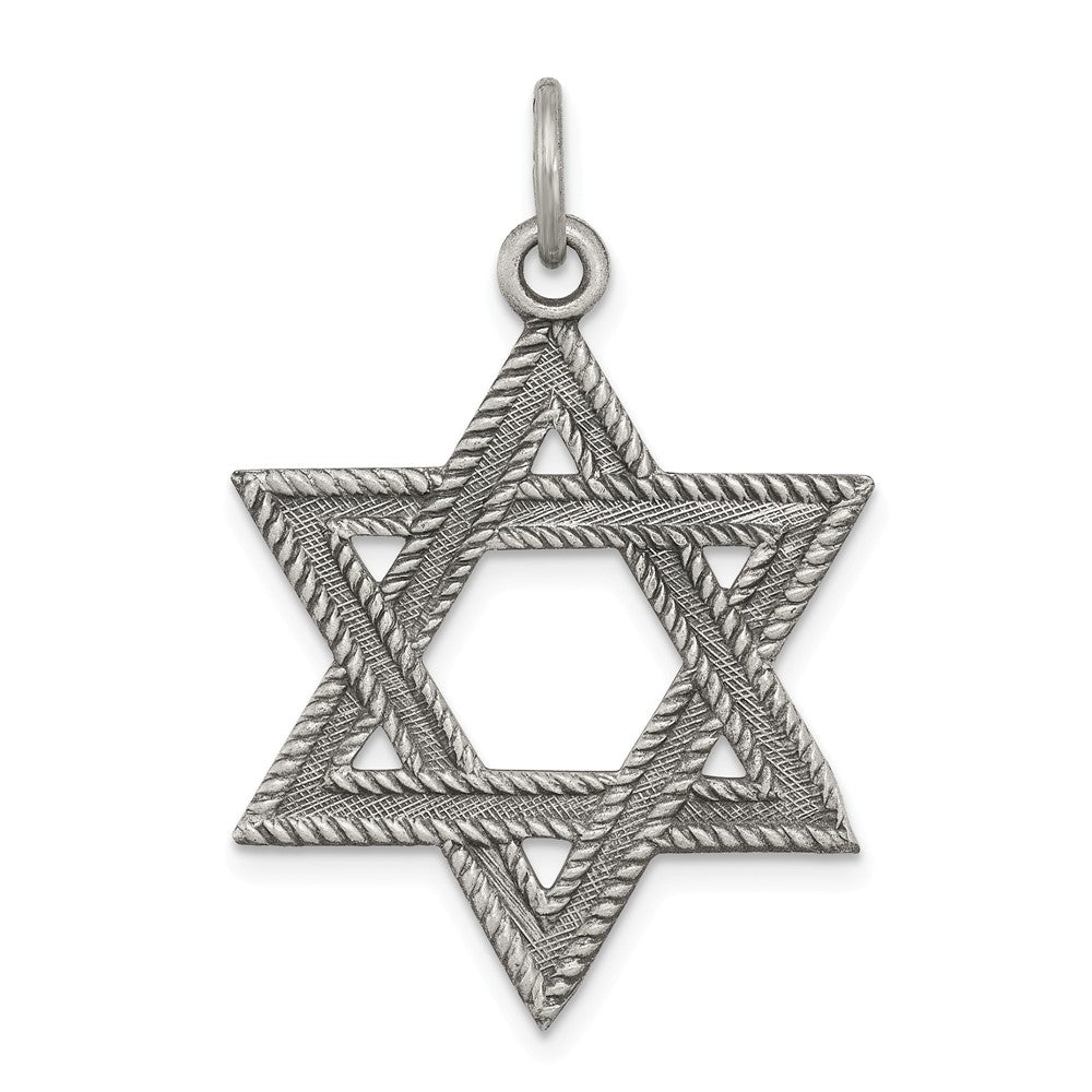 Million Charms 925 Sterling Silver Antiqued Religious Jewish Star Of David Charm