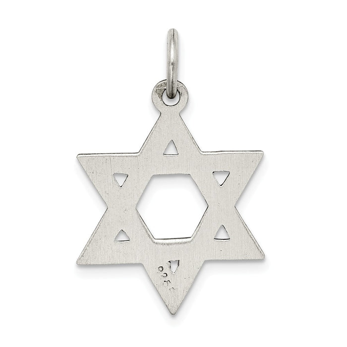 Million Charms 925 Sterling Silver Antiqued Religious Jewish Star Of David Pendant