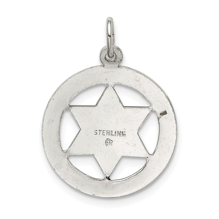 Million Charms 925 Sterling Silver Religious Jewish Star Of David Disc Charm