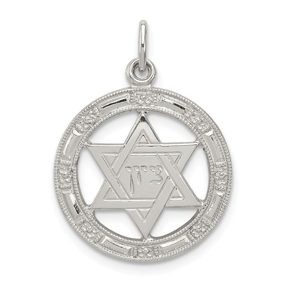 Million Charms 925 Sterling Silver Religious Jewish Star Of David Disc Charm