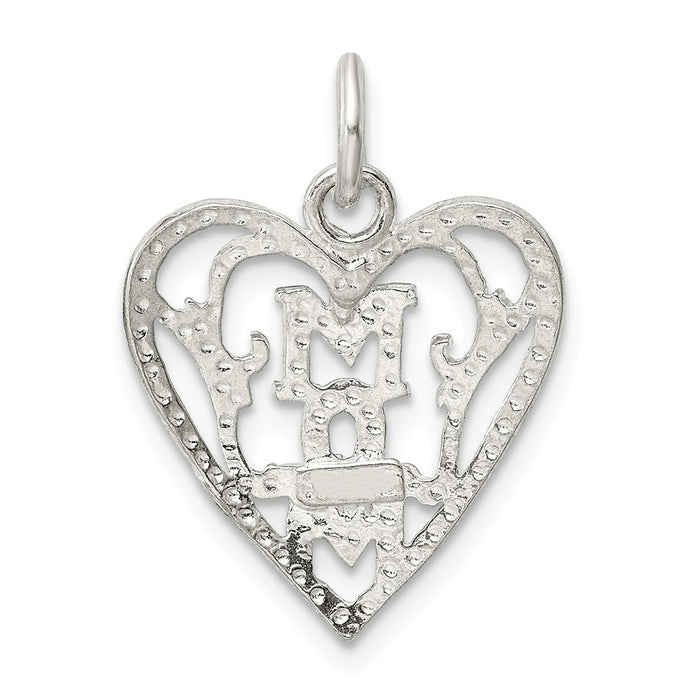 Million Charms 925 Sterling Silver Mom In Heart Pendant