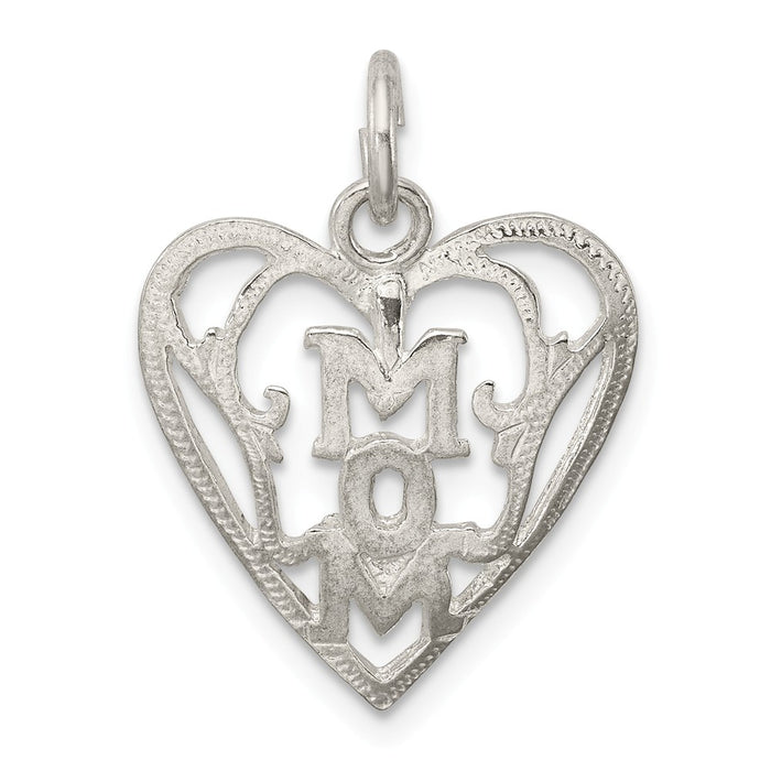 Million Charms 925 Sterling Silver Mom In Heart Pendant