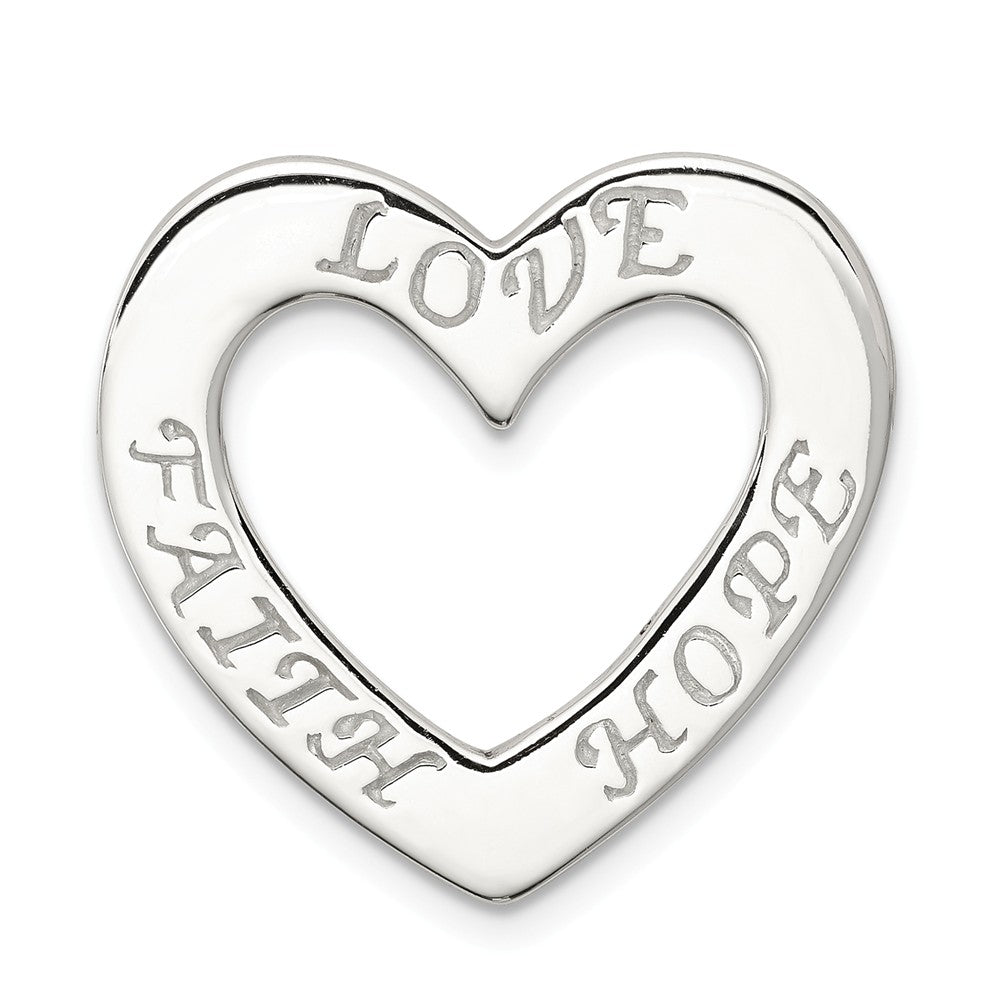Million Charms 925 Sterling Silver Faith, Hope,, Love Heart Pendant
