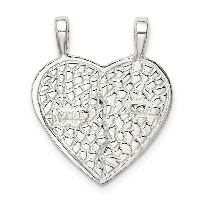 Million Charms 925 Sterling Silver Best Friends 2-Piece Break Apart Heart Charm