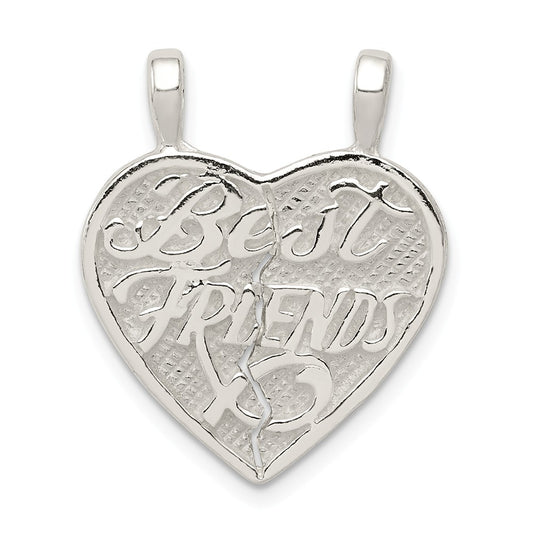 Million Charms 925 Sterling Silver Best Friends 2-Piece Break Apart Heart Charm