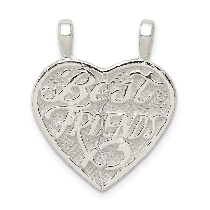 Million Charms 925 Sterling Silver Best Friends 2-Piece Break Apart Heart Charm