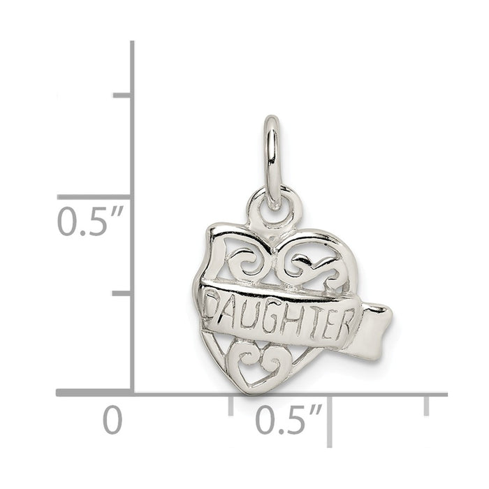 Million Charms 925 Sterling Silver Heart Daughter Charm