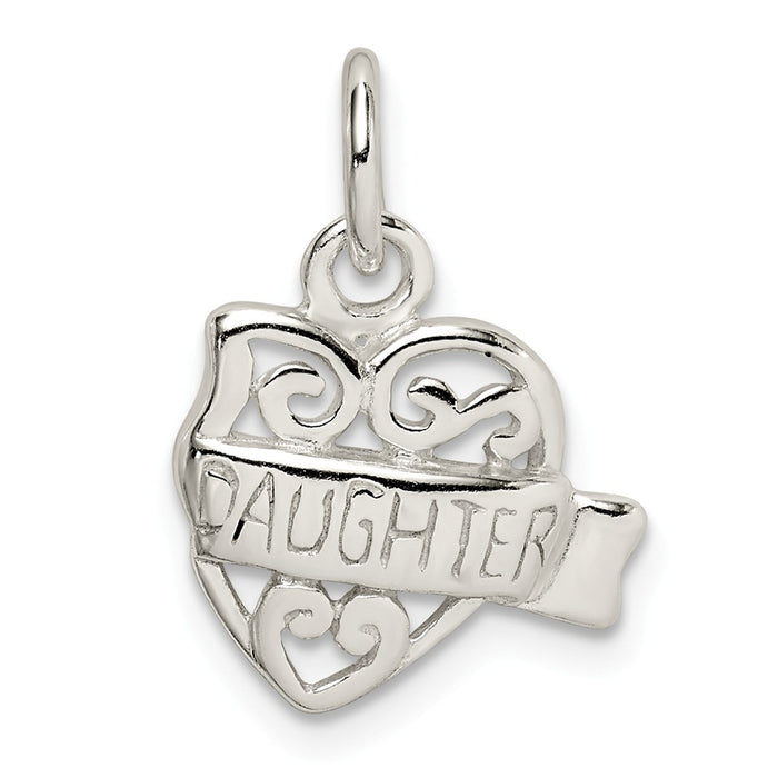 Million Charms 925 Sterling Silver Heart Daughter Charm