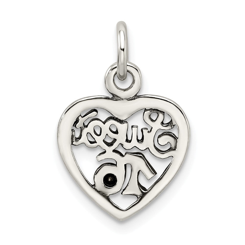Million Charms 925 Sterling Silver Antiqued Sweet 16 Birthday Heart Charm