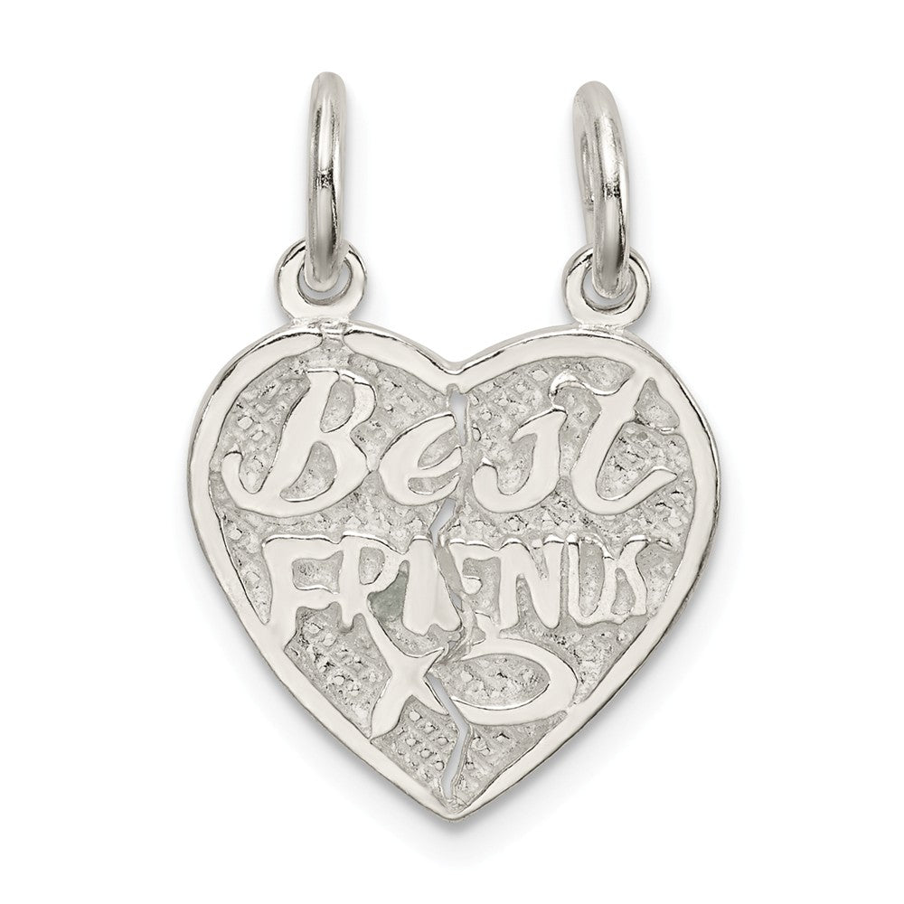 Million Charms 925 Sterling Silver Best Friends 2-Piece Break Apart Heart Charm