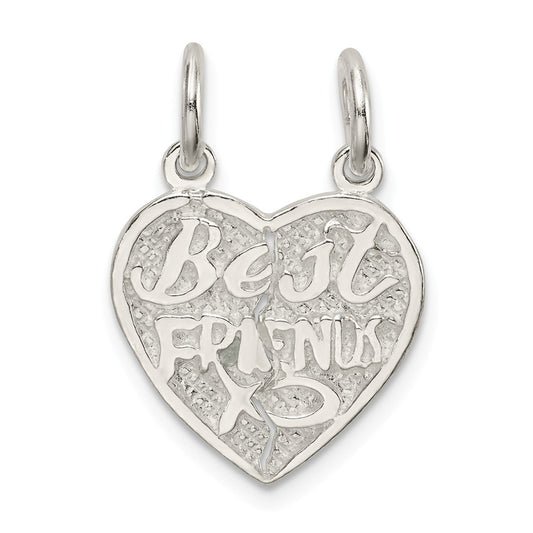 Million Charms 925 Sterling Silver Best Friends 2-Piece Break Apart Heart Charm