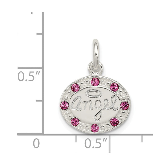 Million Charms 925 Sterling Silver With Stellux Crystal Angel Pendant