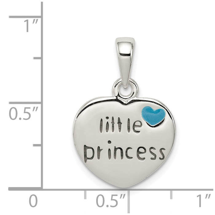 Million Charms 925 Sterling Silver Enameled Little Princess Heart Pendant