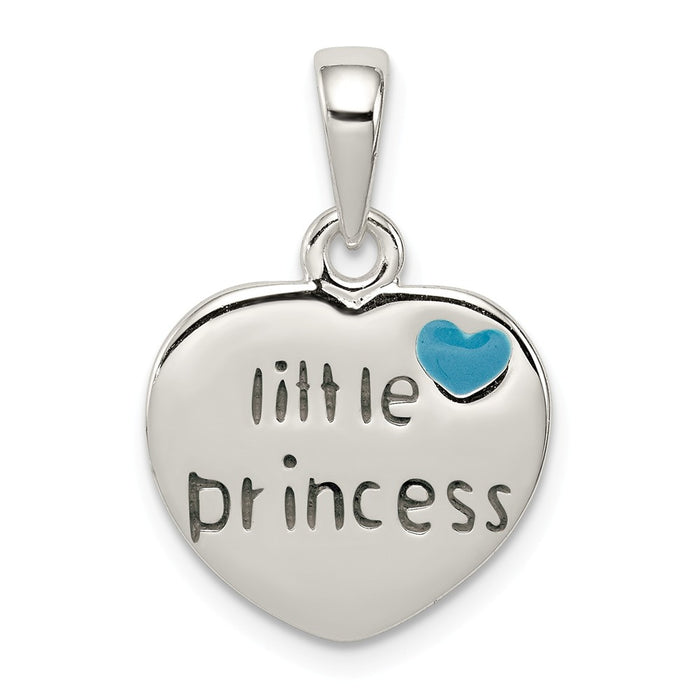 Million Charms 925 Sterling Silver Enameled Little Princess Heart Pendant