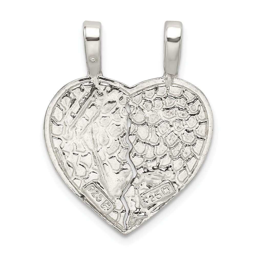 Million Charms 925 Sterling Silver Sweet Heart 2-Piece Break Apart Heart Charm