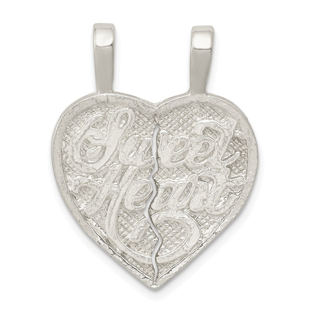 Million Charms 925 Sterling Silver Sweet Heart 2-Piece Break Apart Heart Charm
