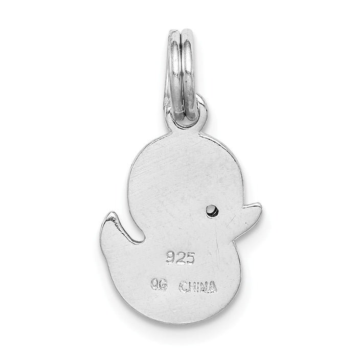 Million Charms 925 Sterling Silver Rhodium-Platedenamel Duck Charm