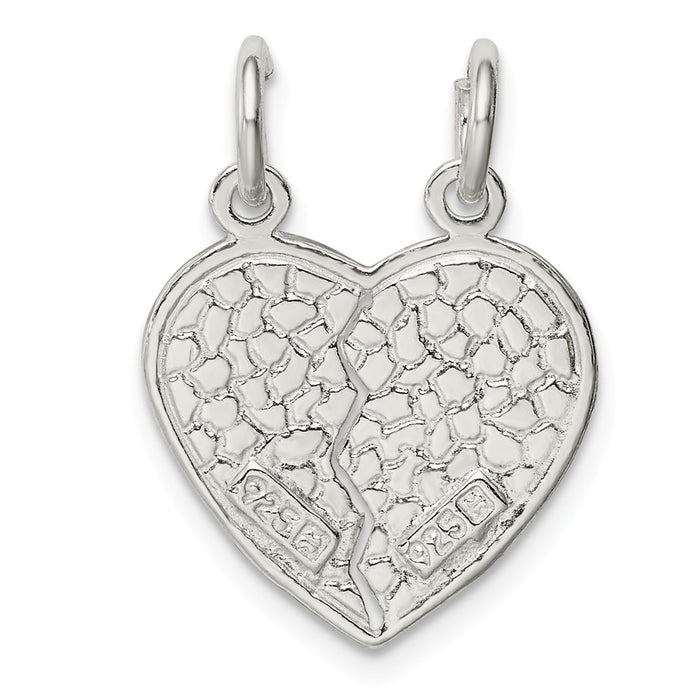 Million Charms 925 Sterling Silver I Love You 2-Piece Break Apart Heart Charm