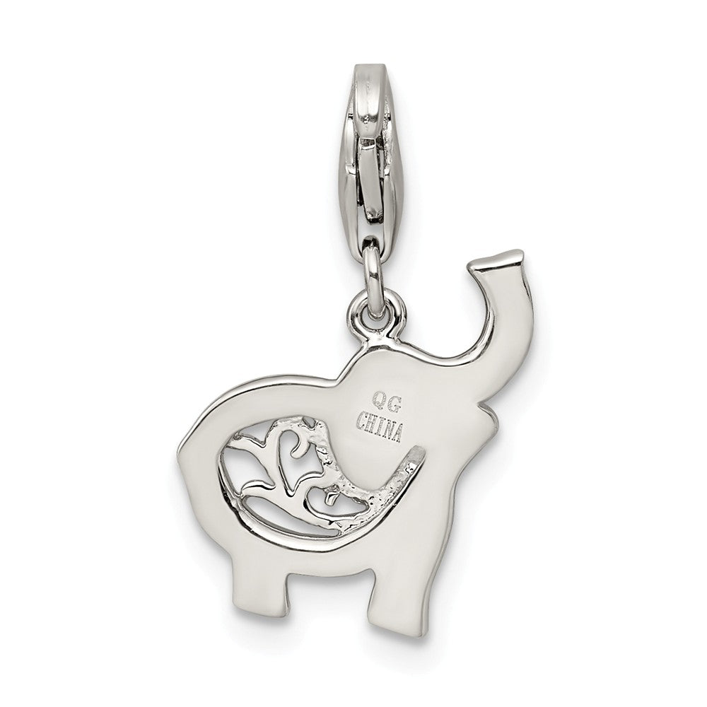 Million Charms 925 Sterling Silver Blue Enameled Elephant Charm