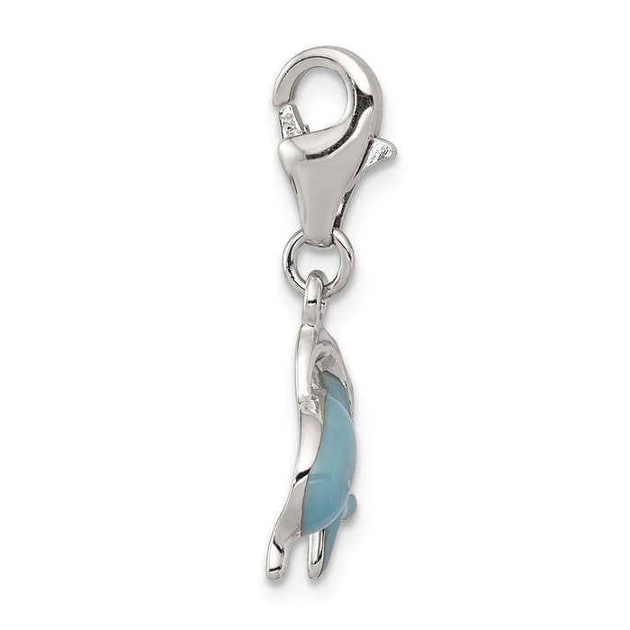Million Charms 925 Sterling Silver Enameled Dolphin Charm