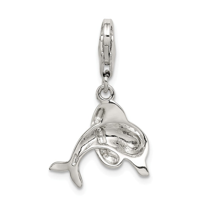 Million Charms 925 Sterling Silver Enameled Dolphin Charm