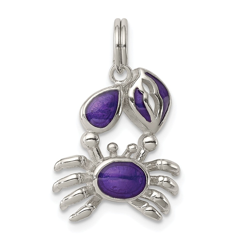 Million Charms 925 Sterling Silver Purple Enameled Crab Charm