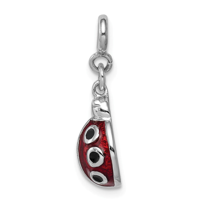 Million Charms 925 Sterling Silver Red Enameled Lady Bug Charm