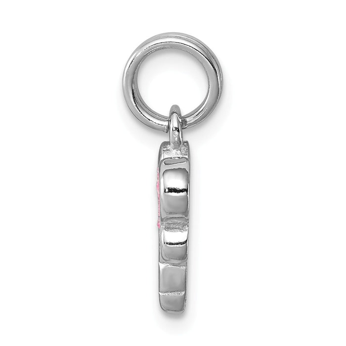 Million Charms 925 Sterling Silver Rhodium-Platedglitter Enamel Dragonfly Charm