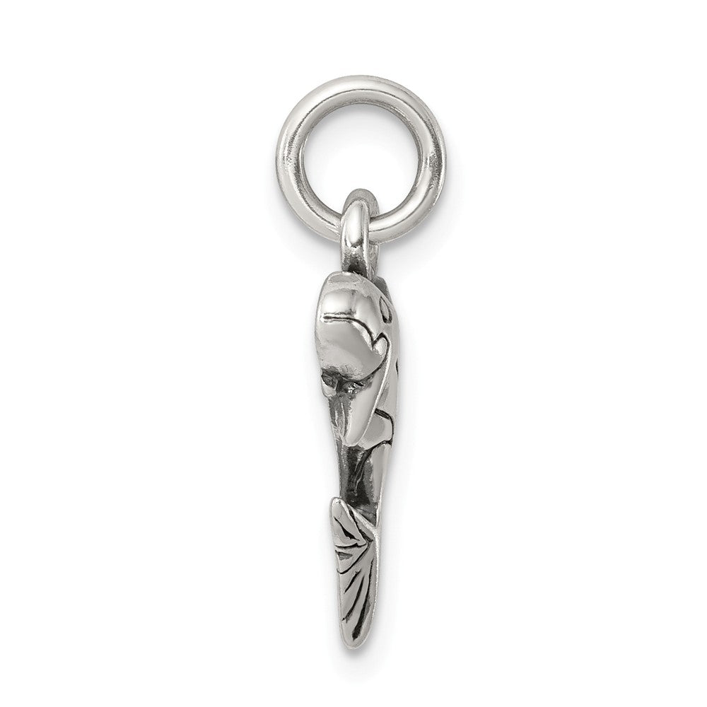 Million Charms 925 Sterling Silver Antiqued Whale Charm